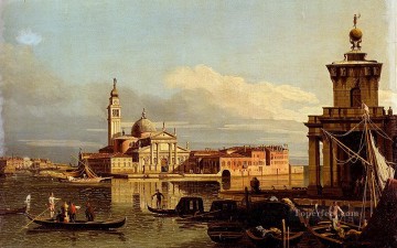 Bernardo Pintura al %C3%B3leo - Una vista de Venecia desde la Punta della Dogana hacia San Giorgio Maggiore urbano Bernardo Bellotto